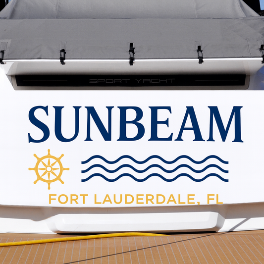 Custom Boat Stern Decal Sticker Sign | Boat Stern Name & Hailing City (Port) Sign