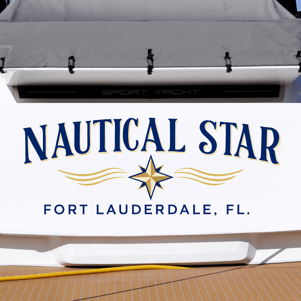 Custom Boat Stern Decal Sticker Sign | Boat Stern Name & Hailing City (Port) Sign