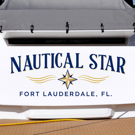 Custom Boat Stern Decal Sticker Sign | Boat Stern Name & Hailing City (Port) Sign