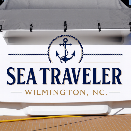 Custom Boat Stern Decal Sticker Sign | Boat Stern Name & Hailing City (Port) Sign
