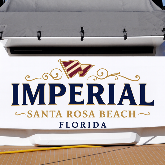 Custom Boat Stern Decal Sticker Sign | Boat Stern Name & Hailing City (Port) Sign