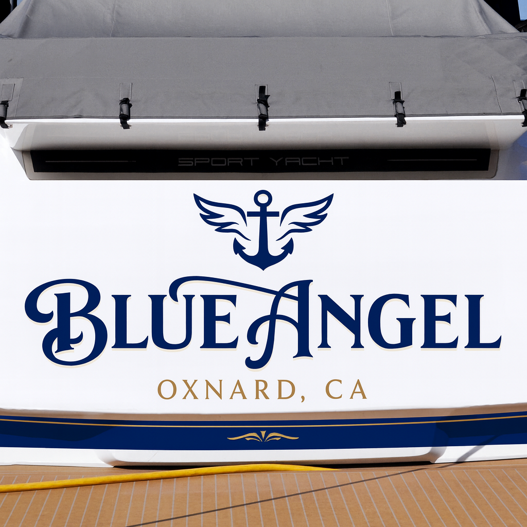 Custom Boat Stern Decal Sticker Sign | Boat Stern Name & Hailing City (Port) Sign