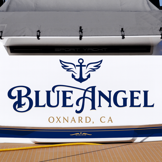 Custom Boat Stern Decal Sticker Sign | Boat Stern Name & Hailing City (Port) Sign