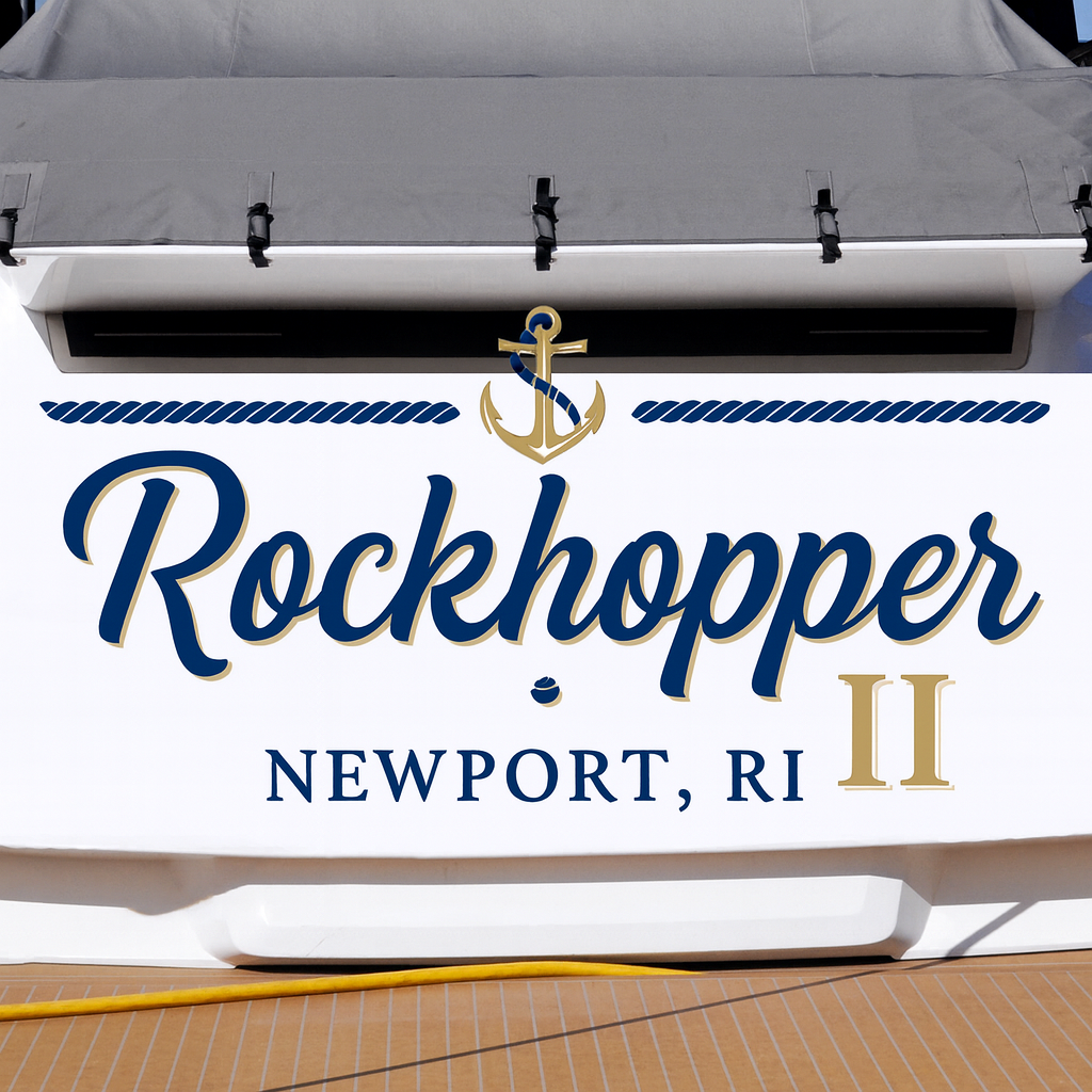Custom Boat Stern Decal Sticker Sign | Boat Stern Name & Hailing City (Port) Sign