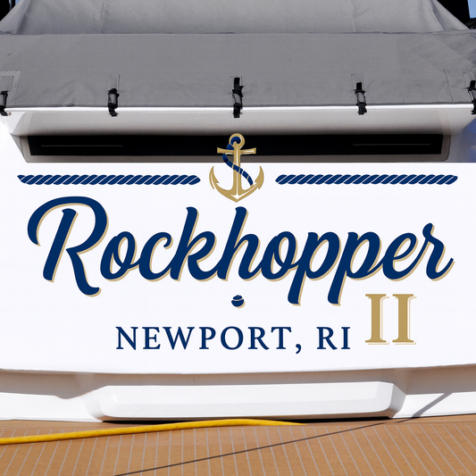 Custom Boat Stern Decal Sticker Sign | Boat Stern Name & Hailing City (Port) Sign