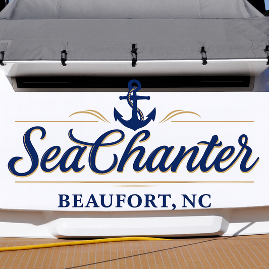 Custom Boat Stern Decal Sticker Sign | Boat Stern Name & Hailing City (Port) Sign
