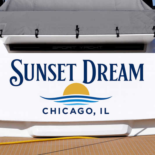 Custom Boat Stern Decal Sticker Sign | Boat Stern Name & Hailing City (Port) Sign