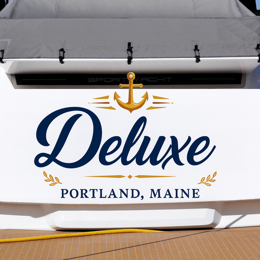 Custom Boat Stern Decal Sticker Sign | Boat Stern Name & Hailing City (Port) Sign