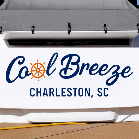Custom Boat Stern Decal Sticker Sign | Boat Stern Name & Hailing City (Port) Sign