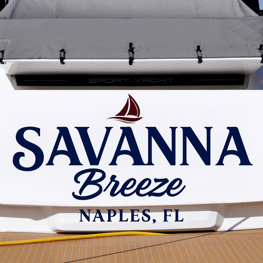 Custom Boat Stern Decal Sticker Sign | Boat Stern Name & Hailing City (Port) Sign
