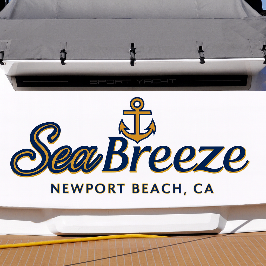 Custom Boat Stern Decal Sticker Sign | Boat Stern Name & Hailing City (Port) Sign