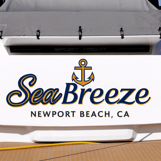 Custom Boat Stern Decal Sticker Sign | Boat Stern Name & Hailing City (Port) Sign