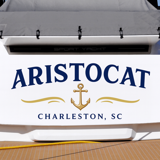 Custom Boat Stern Decal Sticker Sign | Boat Stern Name & Hailing City (Port) Sign