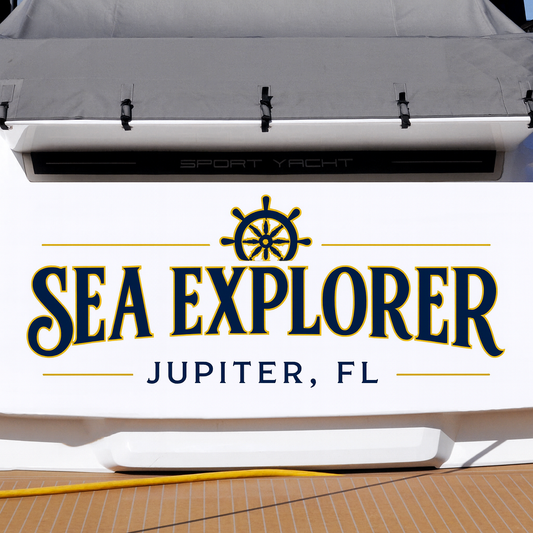 Custom Boat Stern Decal Sticker Sign | Boat Stern Name & Hailing City (Port) Sign
