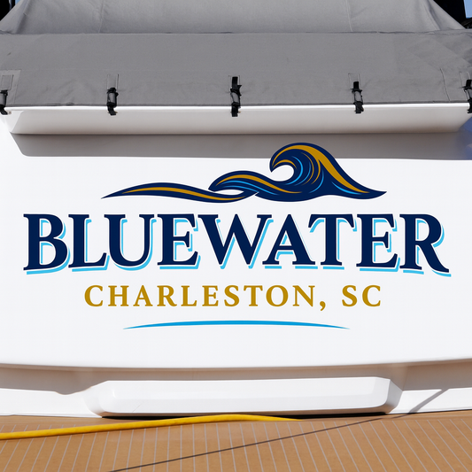 Custom Boat Stern Decal Sticker Sign | Boat Stern Name & Hailing City (Port) Sign