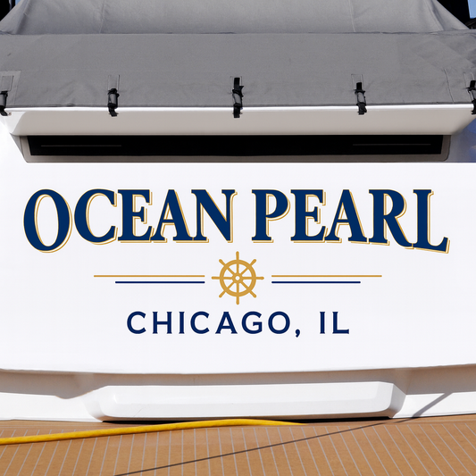 Custom Boat Stern Decal Sticker Sign | Boat Stern Name & Hailing City (Port) Sign