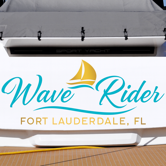 Custom Boat Stern Decal Sticker Sign | Boat Stern Name & Hailing City (Port) Sign