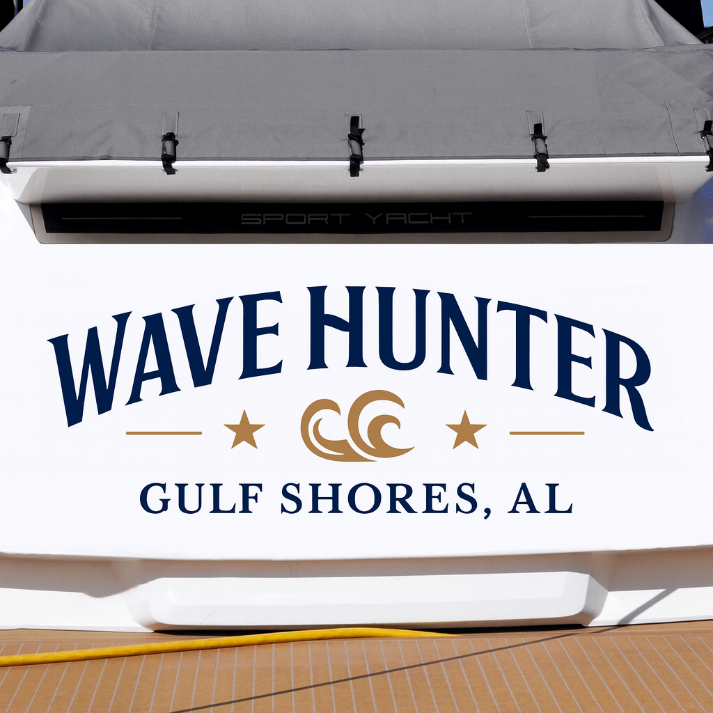 Custom Boat Stern Decal Sticker Sign | Boat Stern Name & Hailing City (Port) Sign