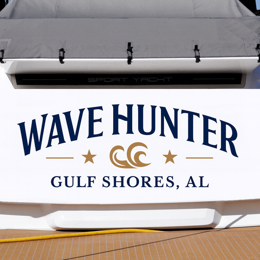 Custom Boat Stern Decal Sticker Sign | Boat Stern Name & Hailing City (Port) Sign