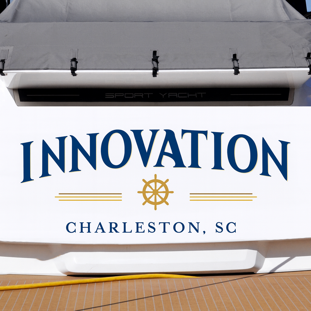 Custom Boat Stern Decal Sticker Sign | Boat Stern Name & Hailing City (Port) Sign