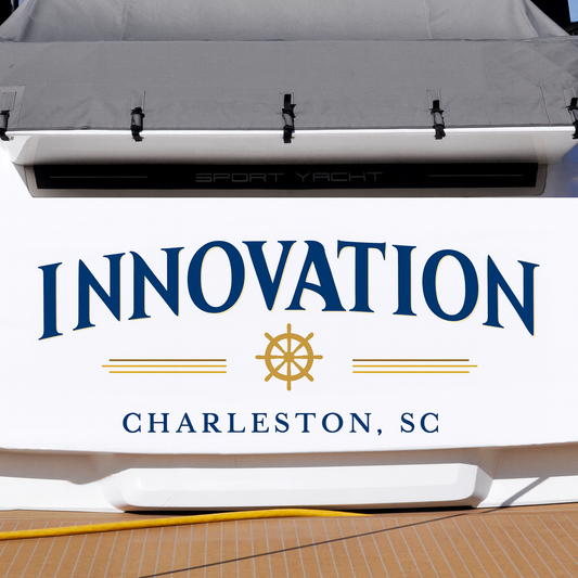 Custom Boat Stern Decal Sticker Sign | Boat Stern Name & Hailing City (Port) Sign