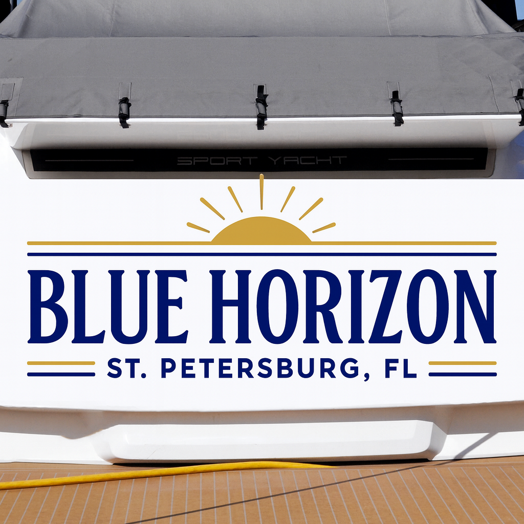 Custom Boat Stern Decal Sticker Sign | Boat Stern Name & Hailing City (Port) Sign