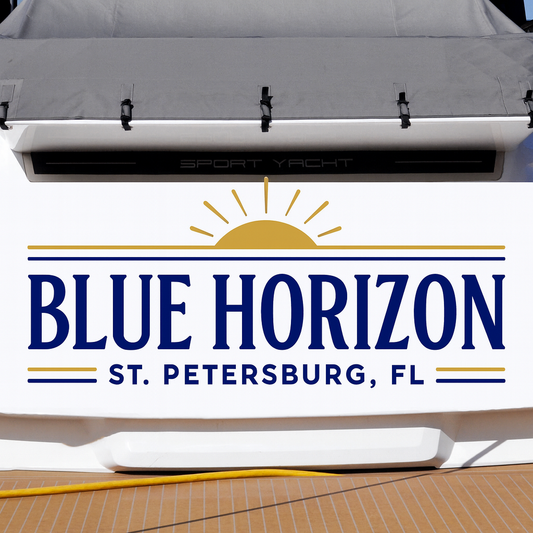 Custom Boat Stern Decal Sticker Sign | Boat Stern Name & Hailing City (Port) Sign