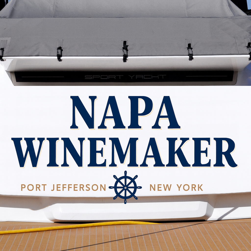 Custom Boat Stern Decal Sticker Sign | Boat Stern Name & Hailing City (Port) Sign