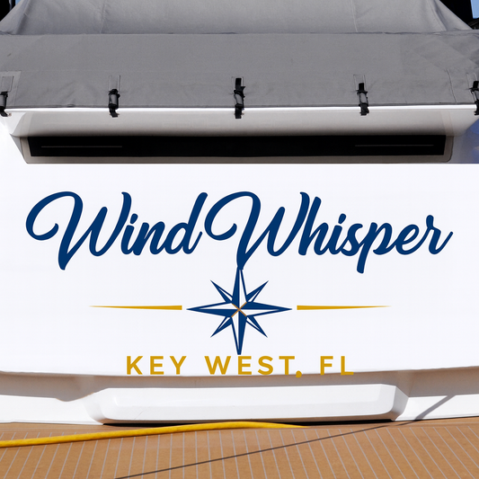 Custom Boat Stern Decal Sticker Sign | Boat Stern Name & Hailing City (Port) Sign