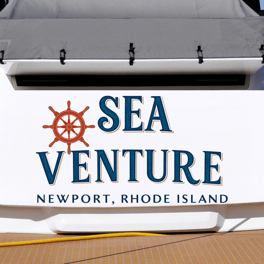 Custom Boat Stern Decal Sticker Sign | Boat Stern Name & Hailing City (Port) Sign
