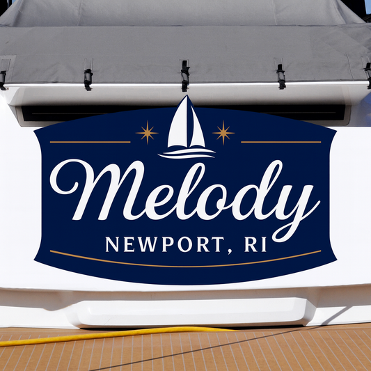 Custom Boat Stern Decal Sticker Sign | Boat Stern Name & Hailing City (Port) Sign