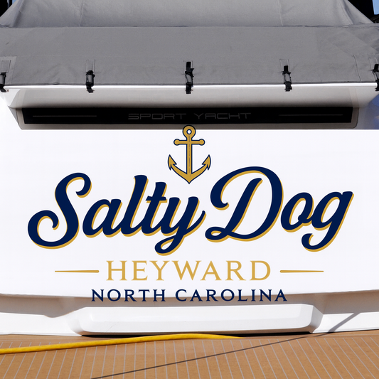 Custom Boat Stern Decal Sticker Sign | Boat Stern Name & Hailing City (Port) Sign