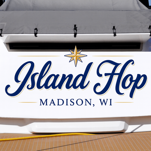 Custom Boat Stern Decal Sticker Sign | Boat Stern Name & Hailing City (Port) Sign