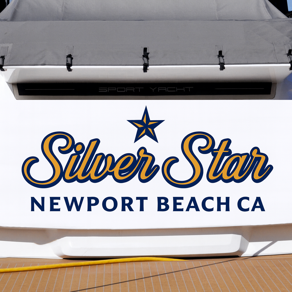 Custom Boat Stern Decal Sticker Sign | Boat Stern Name & Hailing City (Port) Sign