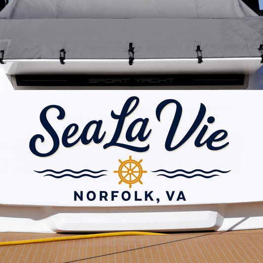 Custom Boat Stern Decal Sticker Sign | Boat Stern Name & Hailing City (Port) Sign