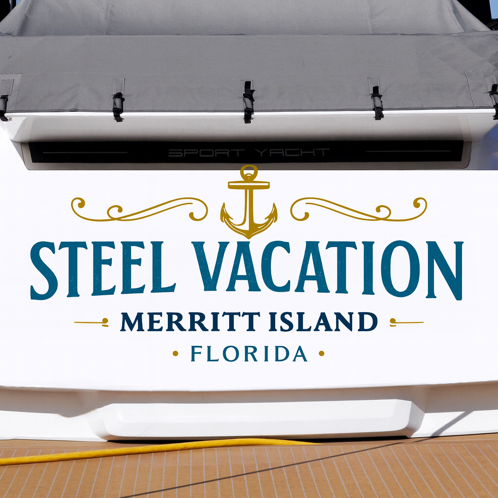 Custom Boat Stern Decal Sticker Sign | Boat Stern Name & Hailing City (Port) Sign