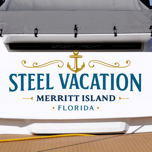 Custom Boat Stern Decal Sticker Sign | Boat Stern Name & Hailing City (Port) Sign