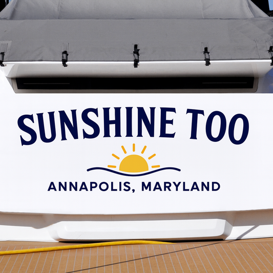 Custom Boat Stern Decal Sticker Sign | Boat Stern Name & Hailing City (Port) Sign