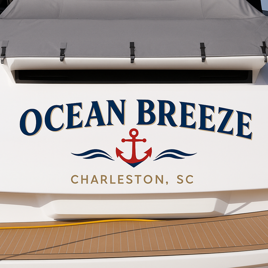 Custom Boat Stern Decal Sticker Sign | Boat Stern Name & Hailing City (Port) Sign