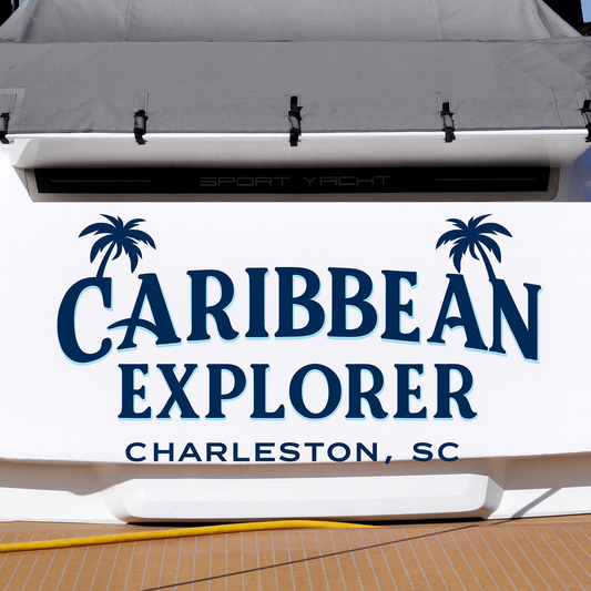 Custom Boat Stern Decal Sticker Sign | Boat Stern Name & Hailing City (Port) Sign