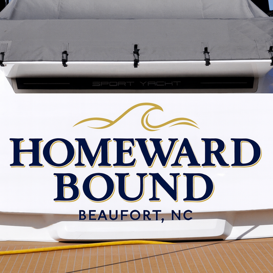 Custom Boat Stern Decal Sticker Sign | Boat Stern Name & Hailing City (Port) Sign