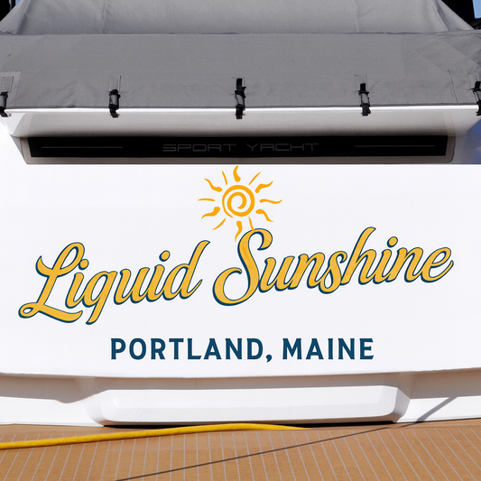 Custom Boat Stern Decal Sticker Sign | Boat Stern Name & Hailing City (Port) Sign