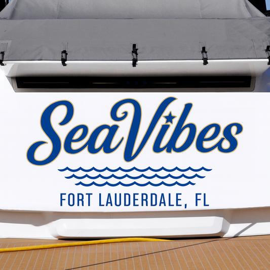 Custom Boat Stern Decal Sticker Sign | Boat Stern Name & Hailing City (Port) Sign