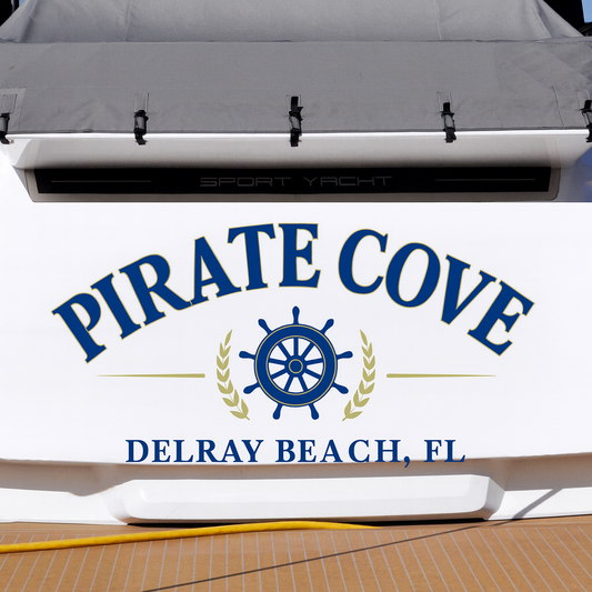 Custom Boat Stern Decal Sticker Sign | Boat Stern Name & Hailing City (Port) Sign