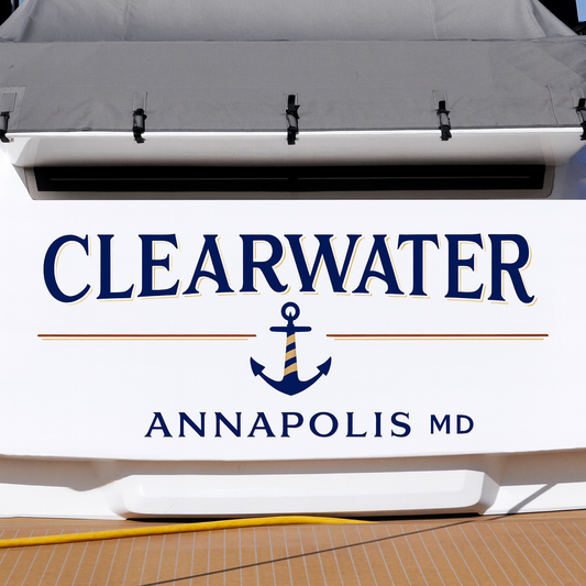 Custom Boat Stern Decal Sticker Sign | Boat Stern Name & Hailing City (Port) Sign