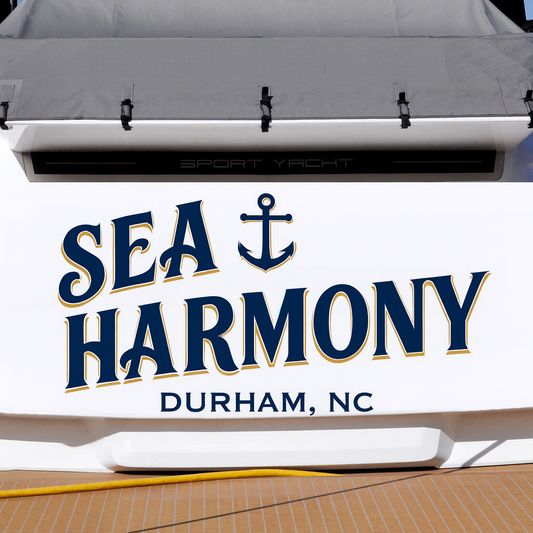Custom Boat Stern Decal Sticker Sign | Boat Stern Name & Hailing City (Port) Sign