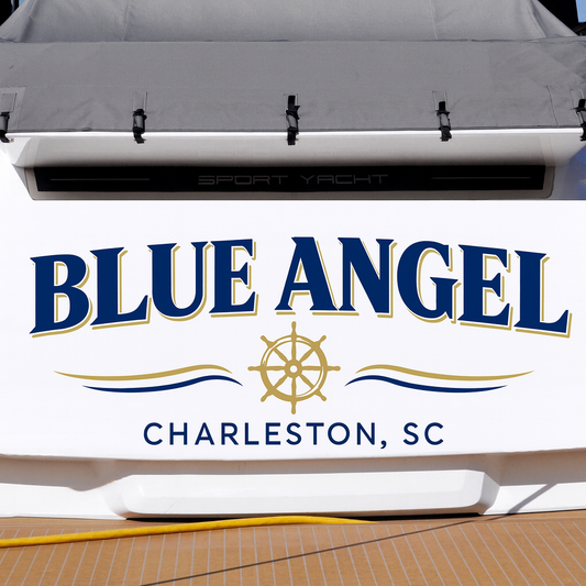 Custom Boat Stern Decal Sticker Sign | Boat Stern Name & Hailing City (Port) Sign