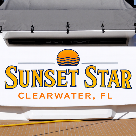 Custom Boat Stern Decal Sticker Sign | Boat Stern Name & Hailing City (Port) Sign