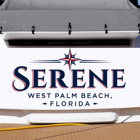 Custom Boat Stern Decal Sticker Sign | Boat Stern Name & Hailing City (Port) Sign