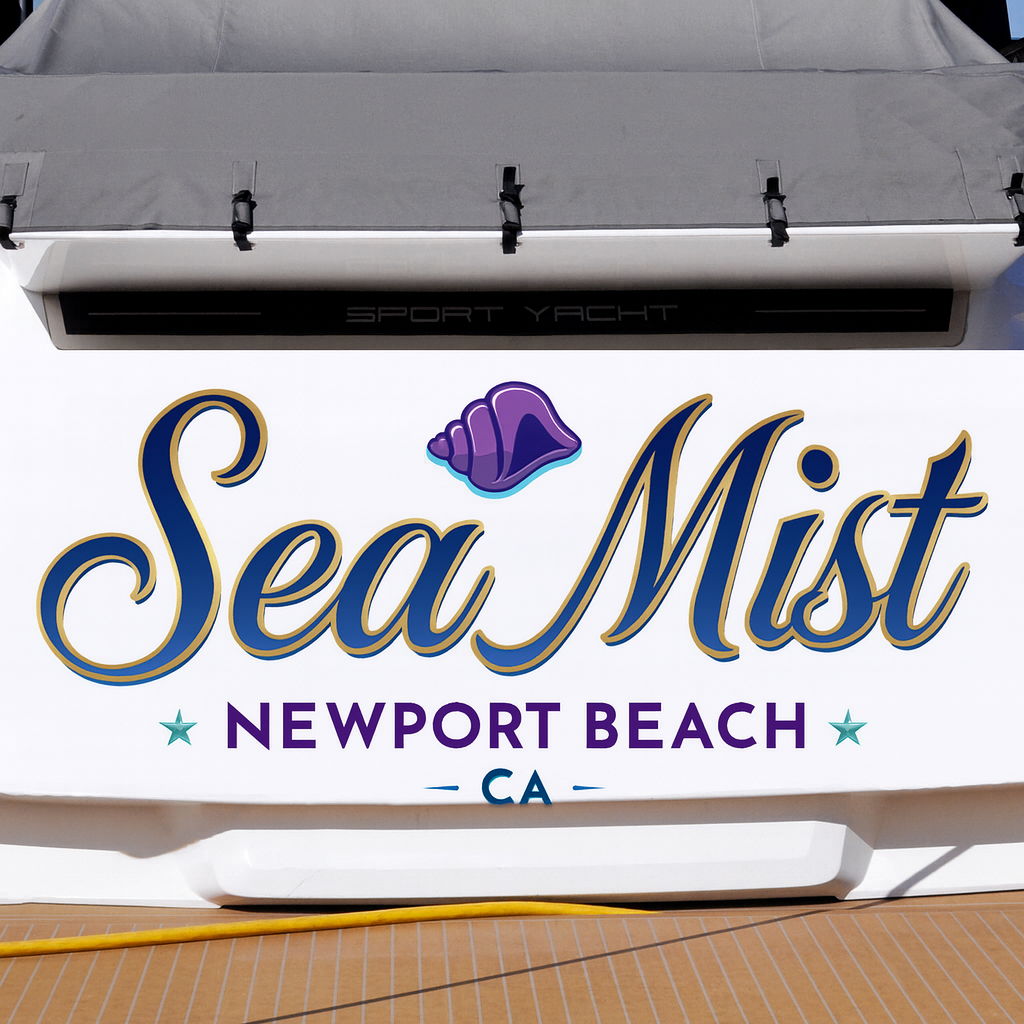 Custom Boat Stern Decal Sticker Sign | Boat Stern Name & Hailing City (Port) Sign